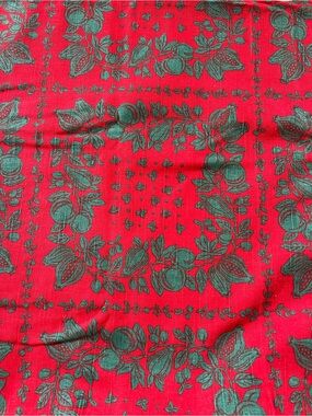 Vintage Spectrum Fabrics Red Green Fruit Botanical Fabric 131x52 3.6 Yards